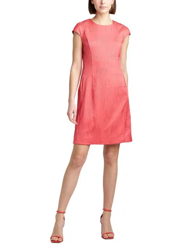 N Natori Natori Scroll Jacquard Wedge Dress In Red