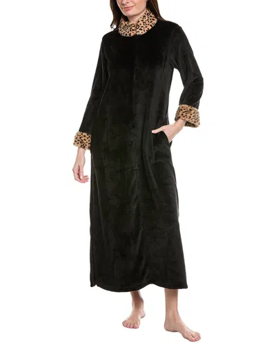 N Natori Plush Lynx Zip Lounger In Black