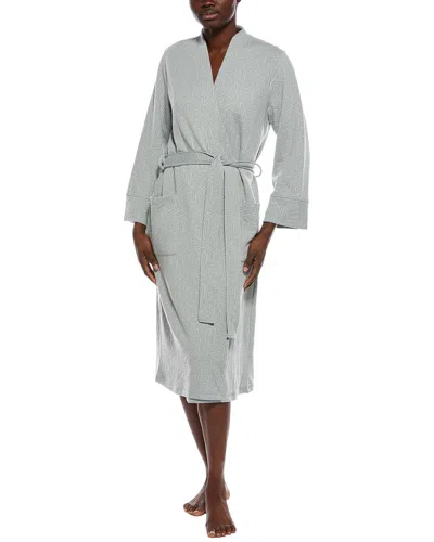 N Natori Quilted Geo Knit Jacquard Robe In Gray