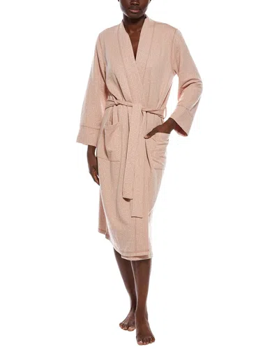 N Natori Quilted Geo Knit Jacquard Robe In Pink