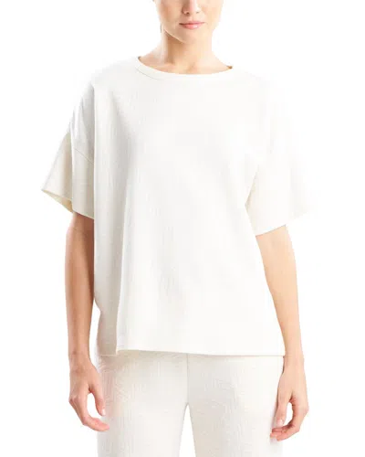 N Natori Quilted Geo Knit Jacquard Short Sleeve Top