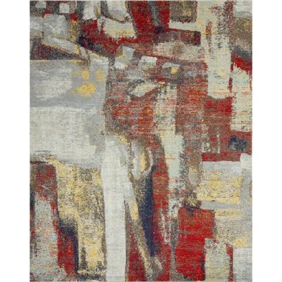 N Natori Red/gray Indoor / Outdoor Use Area Rug In Red,gray