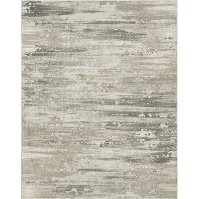 N Natori Serengeti Stroke Natural/white Abstract Area Rug In Gray