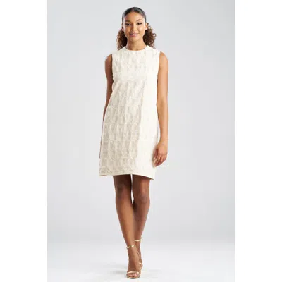 N Natori Spiral Embroidery Sleeveless Shift Dress In Black