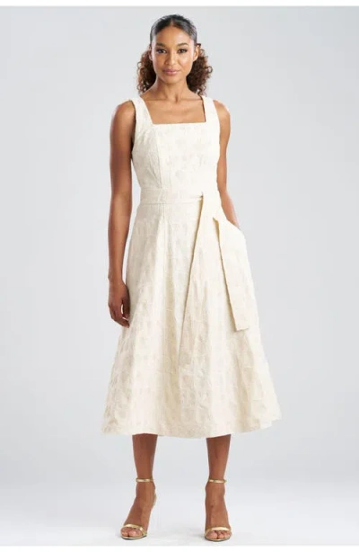 N Natori Spiral Embroidery Square Tank Dress In White