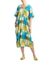 N Natori Sunset Crinkle Caftan In Blue