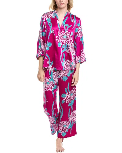 N NATORI N NATORI TAIPEL GEO RUBY & GOLD PRINT PJ SET