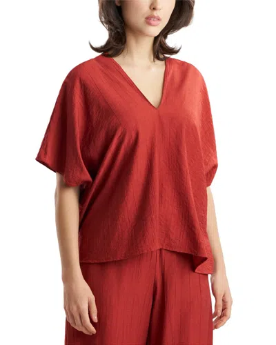 N Natori Terra Foil Crinkle Caftan Shirt In Black
