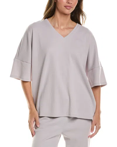N Natori Tranquility V-neck Top In Gray