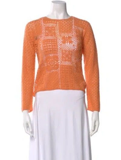 Pre-owned N Peal Cashmere Crew Neck Sweater In Orange
