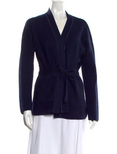 Pre-owned N Peal Cashmere V-neck Sweater In Blue