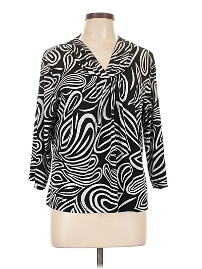 Pre-owned N Touch 3/4 Sleeve Blouse In Black