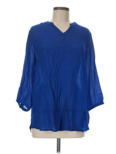 Pre-owned N Touch 3/4 Sleeve Blouse In Blue