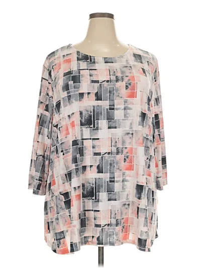 Pre-owned N Touch 3/4 Sleeve Blouse In Gray