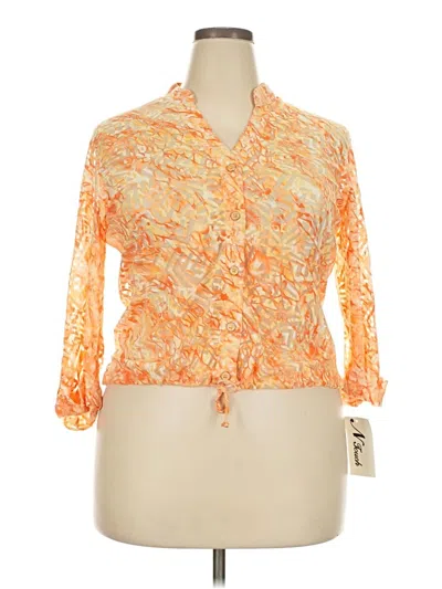 N Touch 3/4 Sleeve Blouse In Orange
