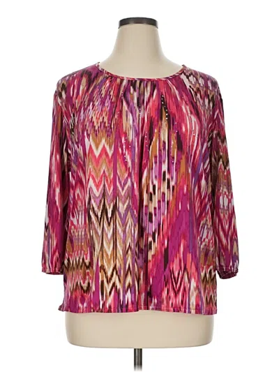 Pre-owned N Touch 3/4 Sleeve Blouse In Pink