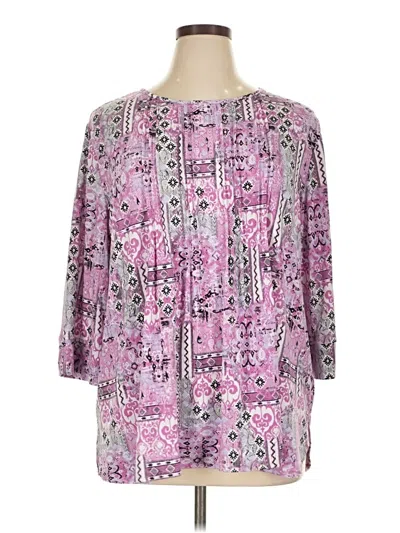 Pre-owned N Touch 3/4 Sleeve Blouse In Purple