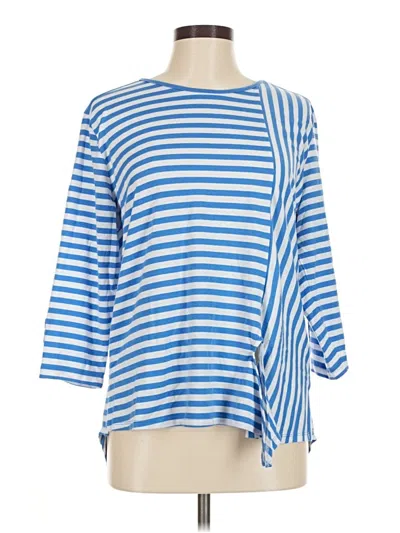 Pre-owned N Touch 3/4 Sleeve Top Blue Boatneck Tops