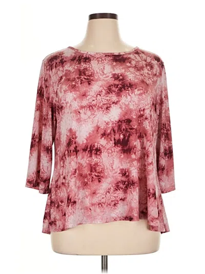 Pre-owned N Touch 3/4 Sleeve T-shirt In Burgundy