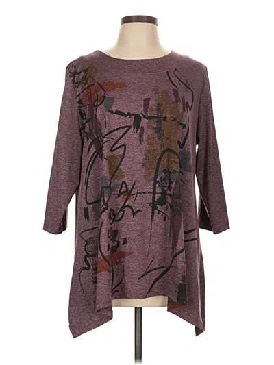 Pre-owned N Touch 3/4 Sleeve T-shirt In Burgundy