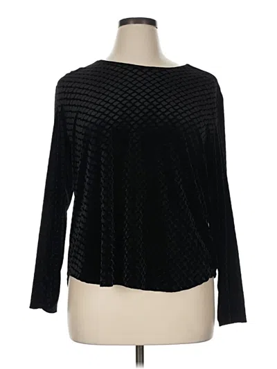 Pre-owned N Touch Long Sleeve Top Black Boatneck Tops