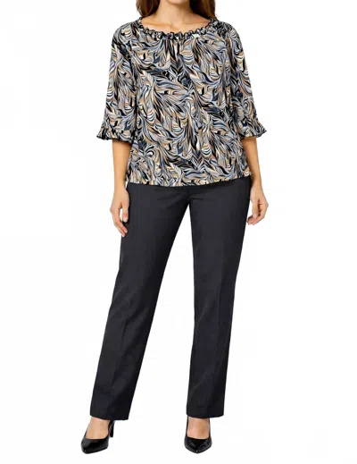 N Touch Pull On Dress Pant In Charcoal In Gray