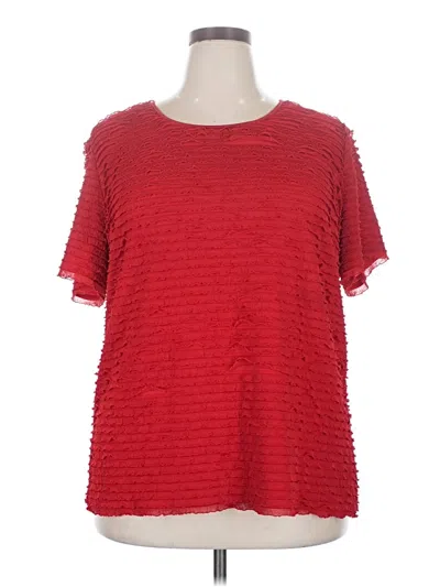 Pre-owned N Touch Short Sleeve Blouse In Red