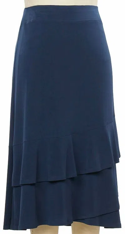 N Touch Women's Fact Check Solid Ruff Skirt In Phantom Ink In Blue