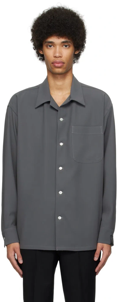 N.hoolywood Gray Patch Pocket Shirt In Charcoal