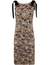N°21 Fitted Evening Dress With Floral Sequin Pattern In Multi