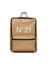 N°21 Backpack With Branded Tape In Beige