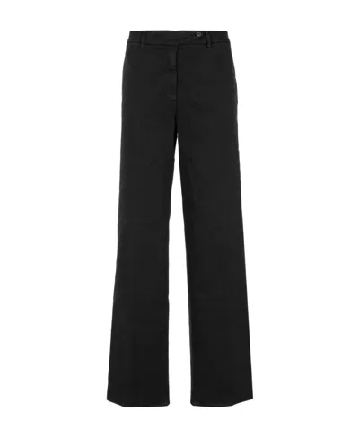 N°21 Belt Ring Button Casual Pants In Black