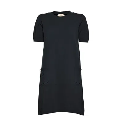 N°21 BLACK COTTON SHORT DRESS WITH POCKETS