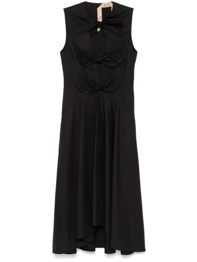 N°21 Midikleid Mit Schleifendetail In Schwarz