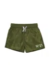 N°21 Kids' Costume Boxer Con Logo In Green