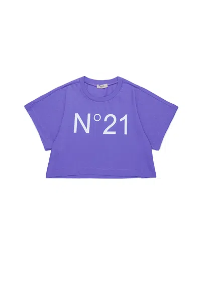N°21 Kids' Logo-print Cotton T-shirt In Violet