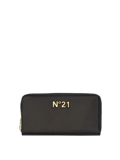 N°21 Leather Wallet In Black