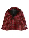 N°21 Check-pattern Double-breasted Jacket In Red