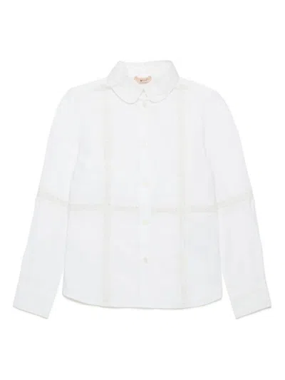 N°21 Kids' Checked Cotton Shirt In White