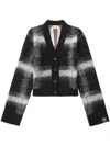 N°21 Checked Cropped Cardigan In Black