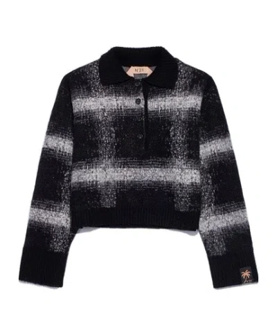 N°21 Checked Sweater In Black