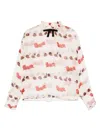 N°21 Cherry-print Blouse In 中性色