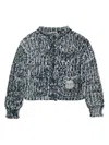 N°21 Chunky-knit Logo-appliqué Cardigan In Black