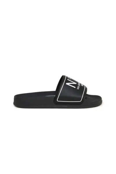 N°21 Ciabatte Slide Con Logo In Black