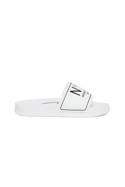 N°21 Ciabatte Slide Con Logo In White