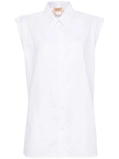 N°21 Classic Collar Vest In White