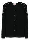 N°21 Kragenloses Hemd In Schwarz