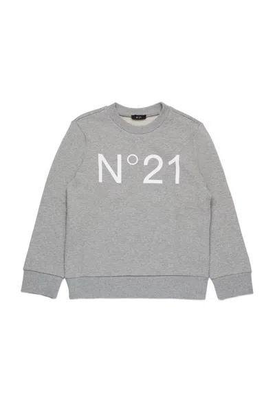 N°21 FELPA GIROCOLLO IN COTONE CON LOGO