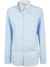 N°21 Cotton Shirt With Crystal In Blue
