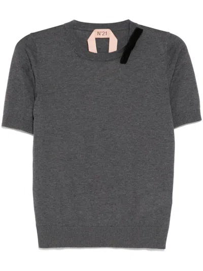 N°21 Crew-neck Top In 灰色